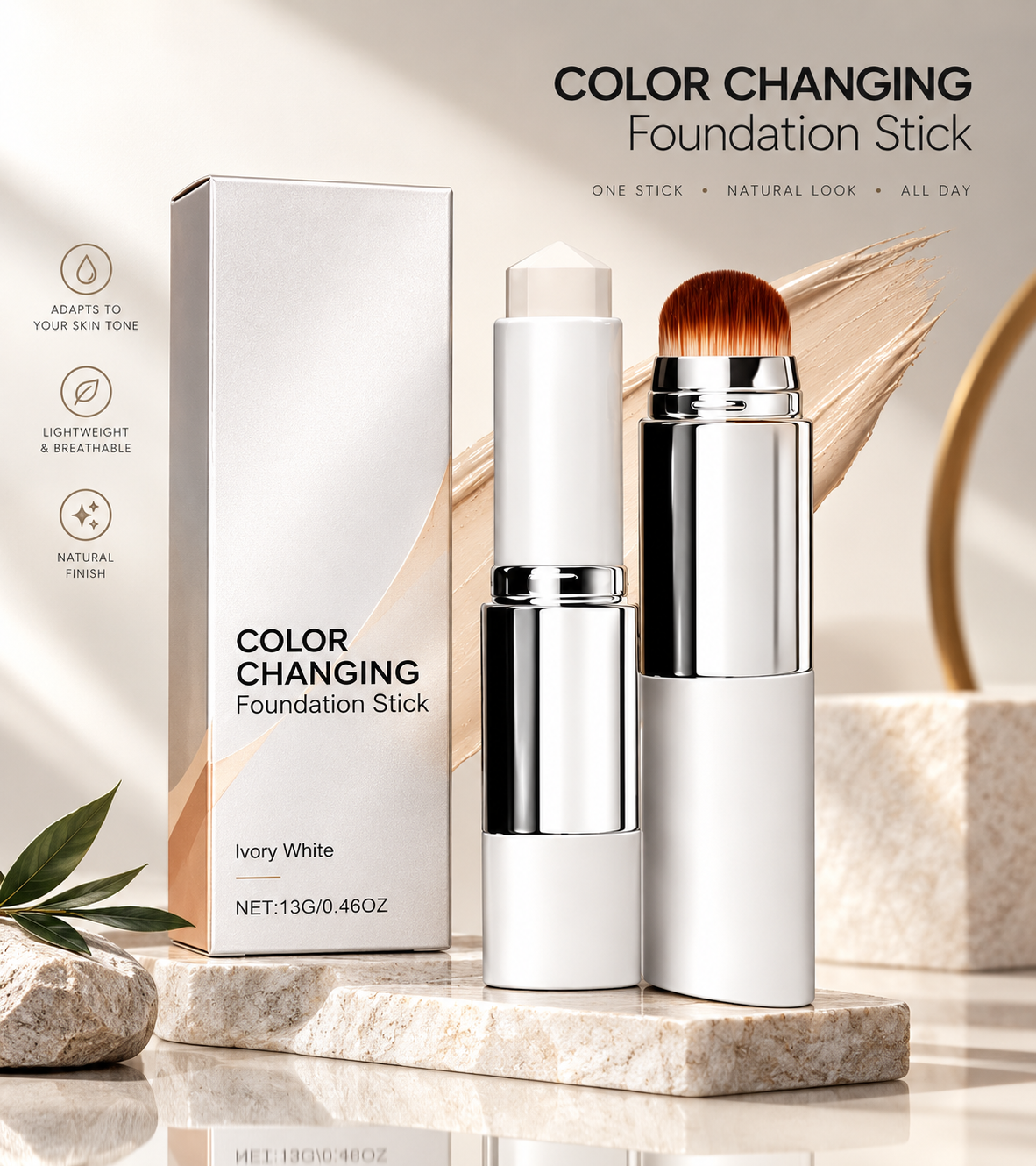 Color Changing Foundation Stick – Ivory White