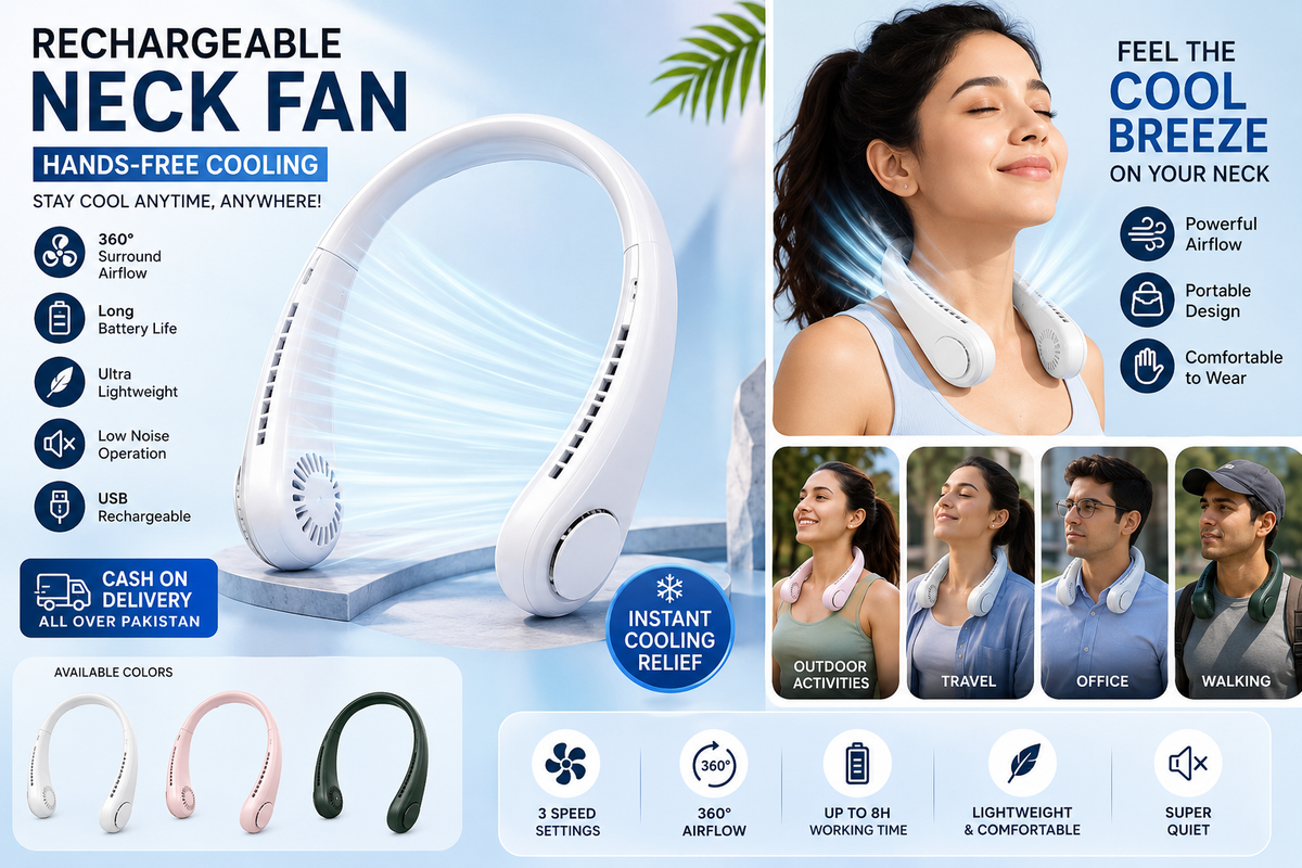 Rechargeable Portable Neck Fan, Hands-free Cooling